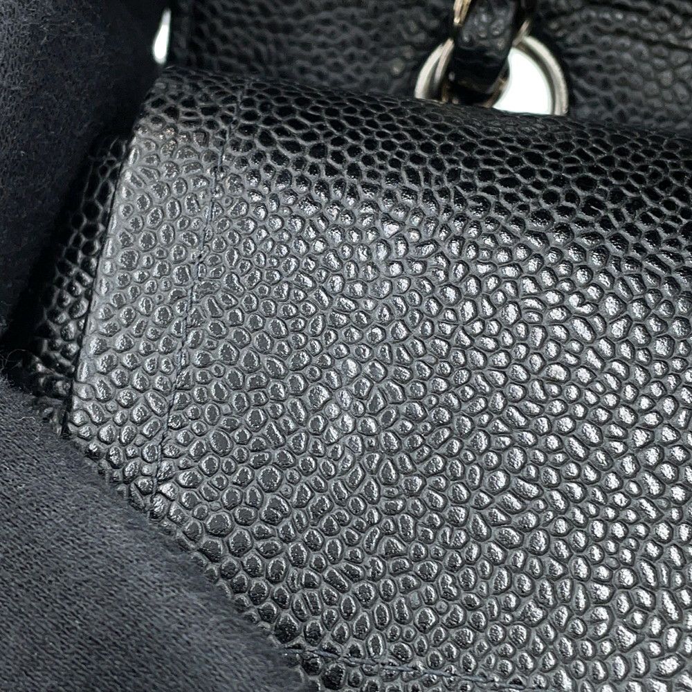 シャネル チェーンショルダーバッグ マトラッセ25 ココマーク ダブルチェーン キャビアスキン A01112 CHANEL 黒
