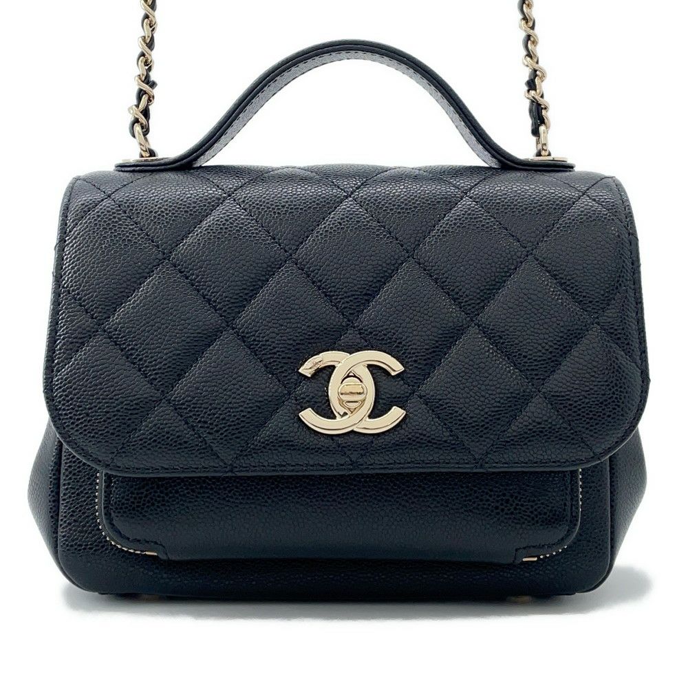 シャネル ハンドバッグ マトラッセ ココマーク ビジネスアフィニティ キャビアスキン A93749 CHANEL 2way 黒