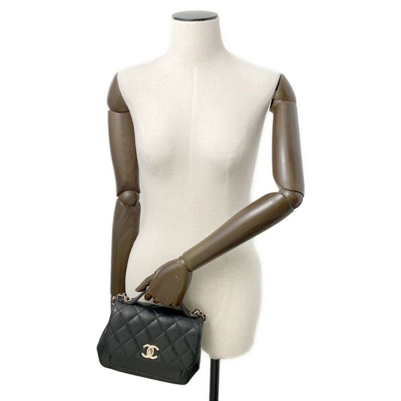 シャネル ハンドバッグ マトラッセ ココマーク ビジネスアフィニティ キャビアスキン A93749 CHANEL 2way 黒