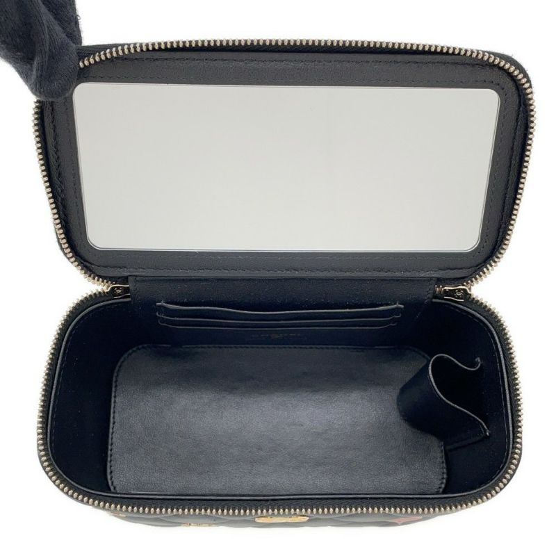 シャネル チェーンショルダーバッグ バニティ ココマーク マトラッセ トランプ キャビアスキン AP3079 黒