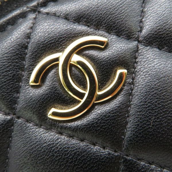 シャネル チェーンショルダーバッグ バニティ ココマーク マトラッセ トランプ キャビアスキン AP3079 黒