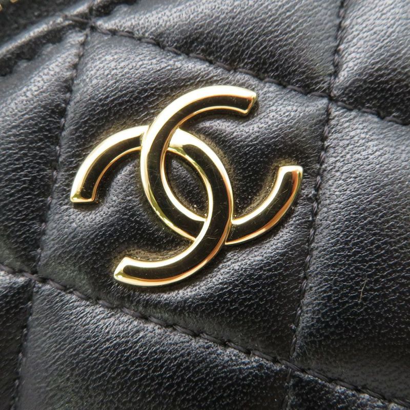 シャネル チェーンショルダーバッグ バニティ ココマーク マトラッセ トランプ キャビアスキン AP3079 黒