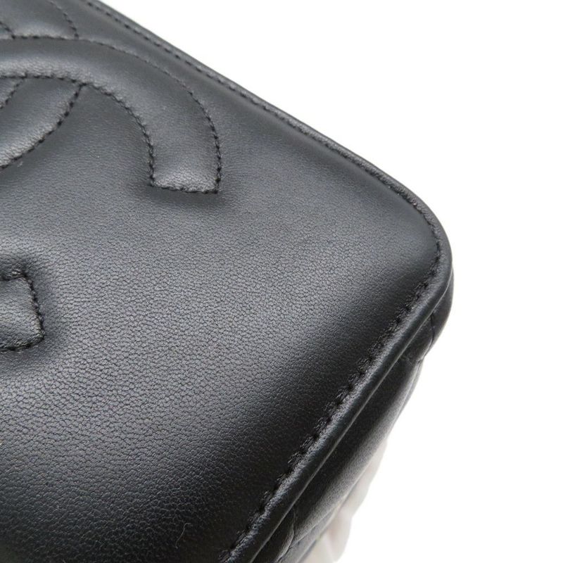 シャネル チェーンショルダーバッグ バニティ ココマーク マトラッセ トランプ キャビアスキン AP3079 黒