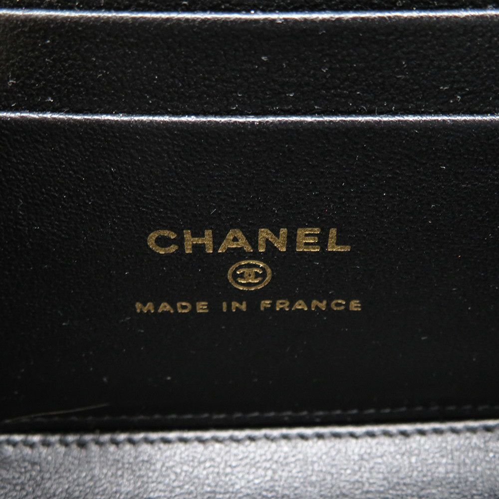 シャネル チェーンショルダーバッグ バニティ ココマーク マトラッセ トランプ キャビアスキン AP3079 黒