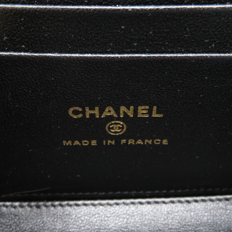 シャネル チェーンショルダーバッグ バニティ ココマーク マトラッセ トランプ キャビアスキン AP3079 黒