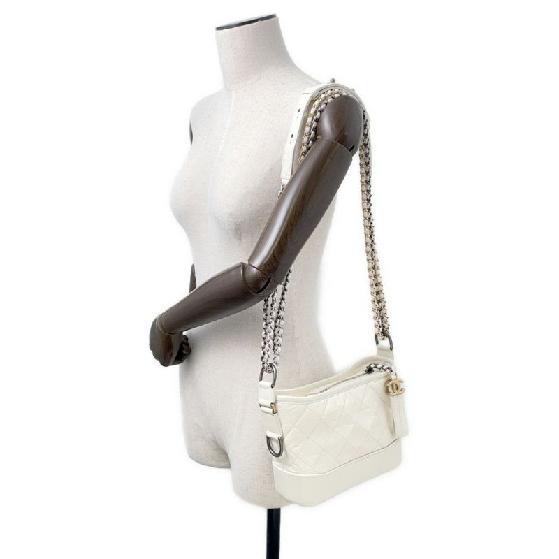 シャネル チェーンショルダーバッグ ガブリエル ドゥ シャネル ホーボー ミニ A93824 CHANEL 2WAYバッグ 白