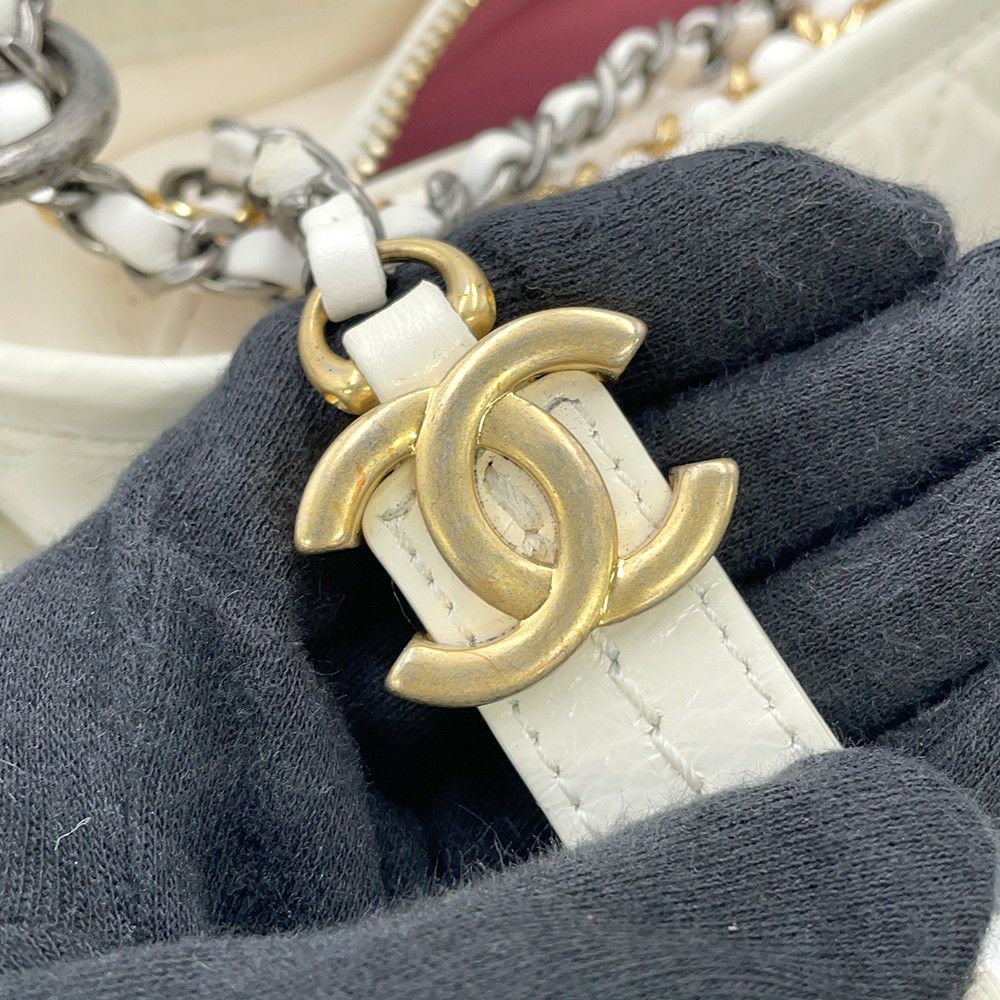 シャネル チェーンショルダーバッグ ガブリエル ドゥ シャネル ホーボー ミニ A93824 CHANEL 2WAYバッグ 白