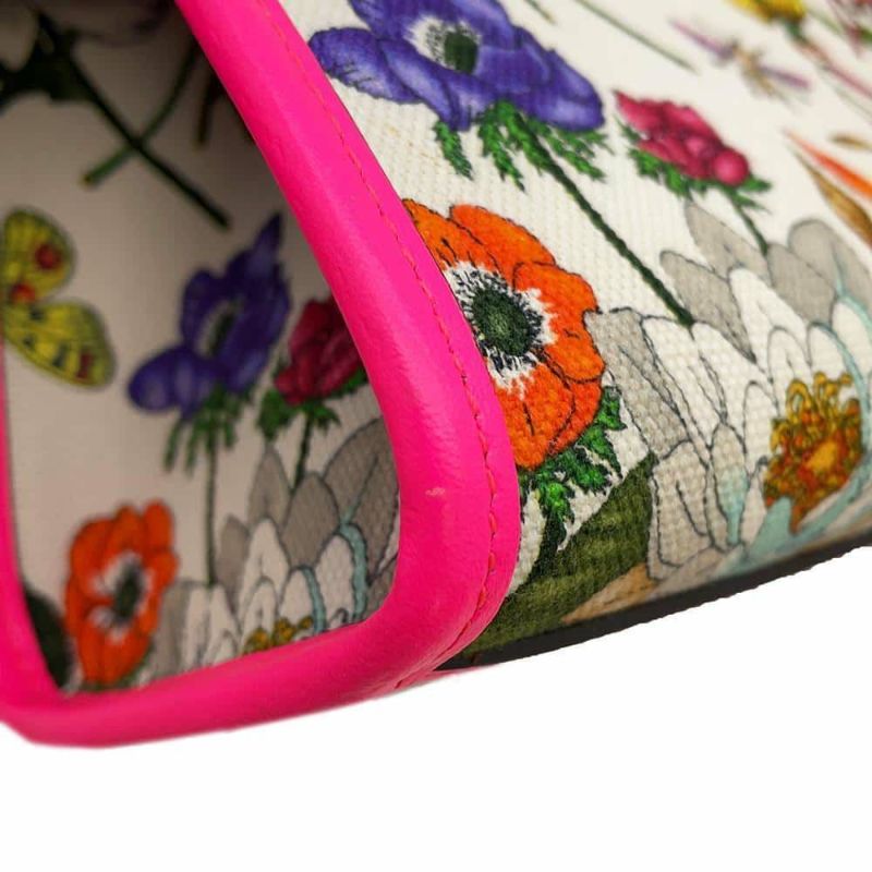 グッチ ハンドバッグ フローラ キャンバス 550141 GUCCI 2wayショルダーバッグ フラワー 白