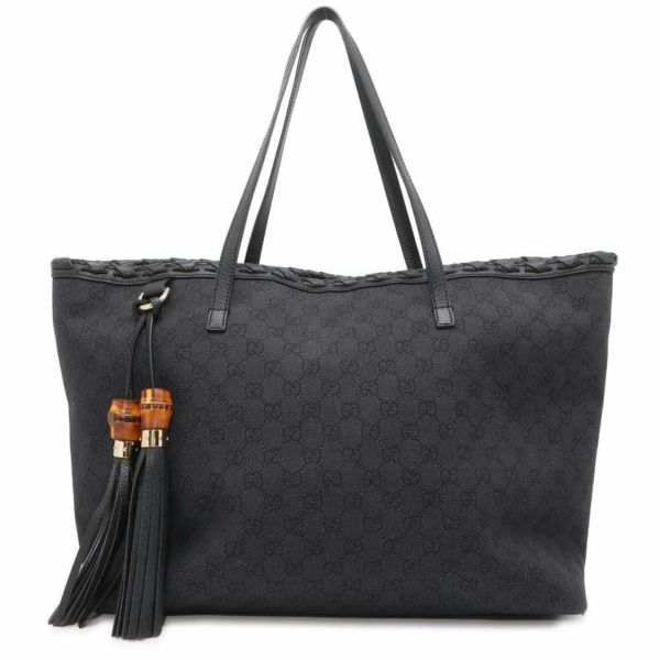 グッチ トートバッグ GGキャンバス フリンジチャーム付き キャンバス 354666 GUCCI 黒 アウトレット品