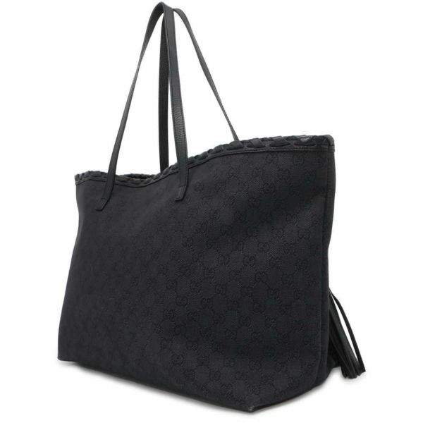 グッチ トートバッグ GGキャンバス フリンジチャーム付き キャンバス 354666 GUCCI 黒 アウトレット品