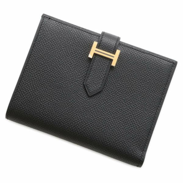 エルメス 二つ折り財布 ベアンコンパクト ブラック/ゴールド金具 エプソン B刻印 HERMES 黒 | 中古・新品ブランド販売ギャラリーレア公式通販