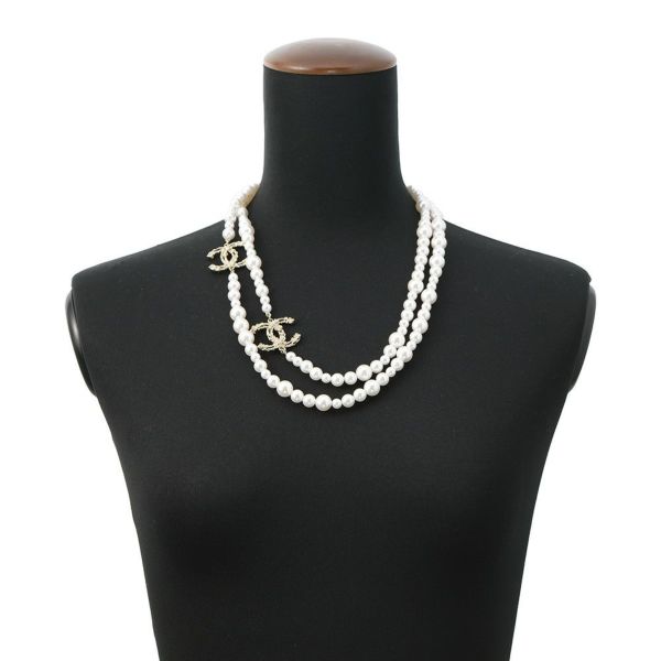 シャネル ロングネックレス ココマーク フェイクパール B21 K CHANEL アクセサリー