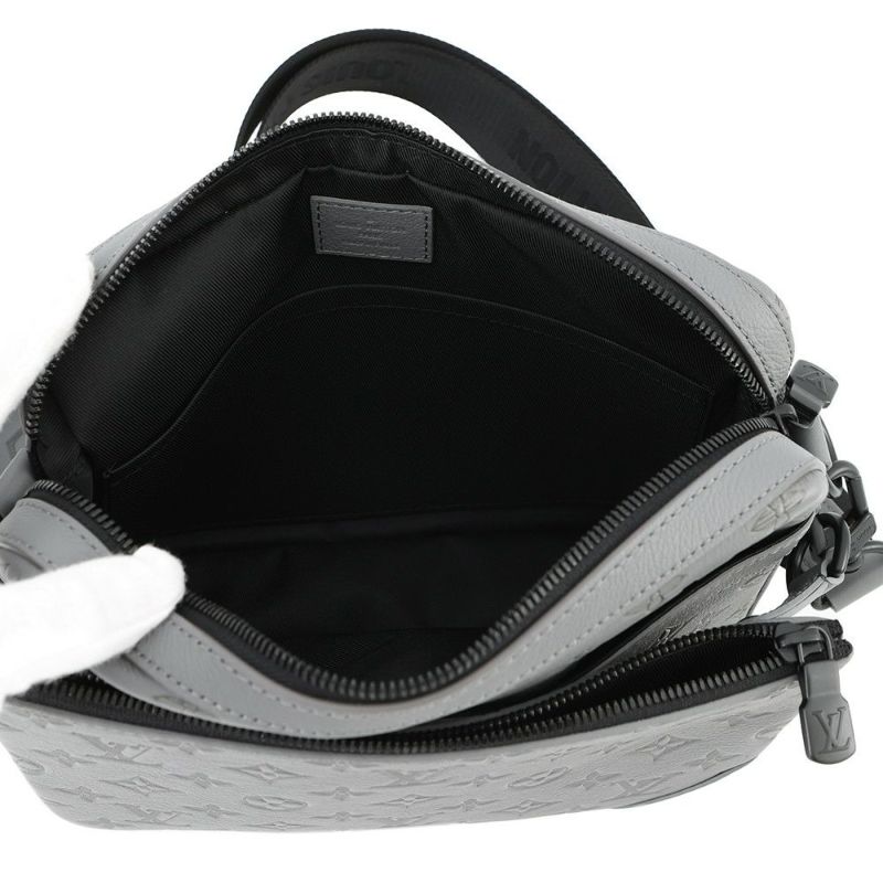 ルイヴィトン ショルダーバッグ モノグラム・シャドウ/カーフレザー トリオ・メッセンジャー  M46603 ブラック 黒 メンズ