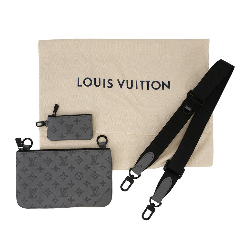 ルイヴィトン ショルダーバッグ モノグラム・シャドウ/カーフレザー トリオ・メッセンジャー  M46603 ブラック 黒 メンズ