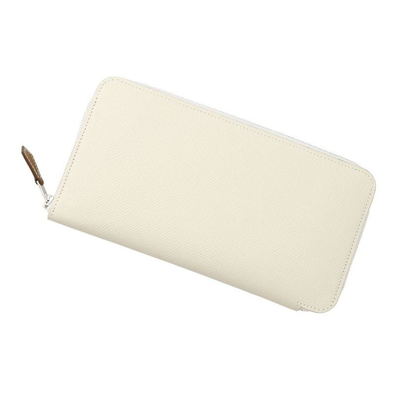 エルメス 長財布 アザップロング シルクイン クレ/シルバー金具 エプソン K刻印 HERMES 財布