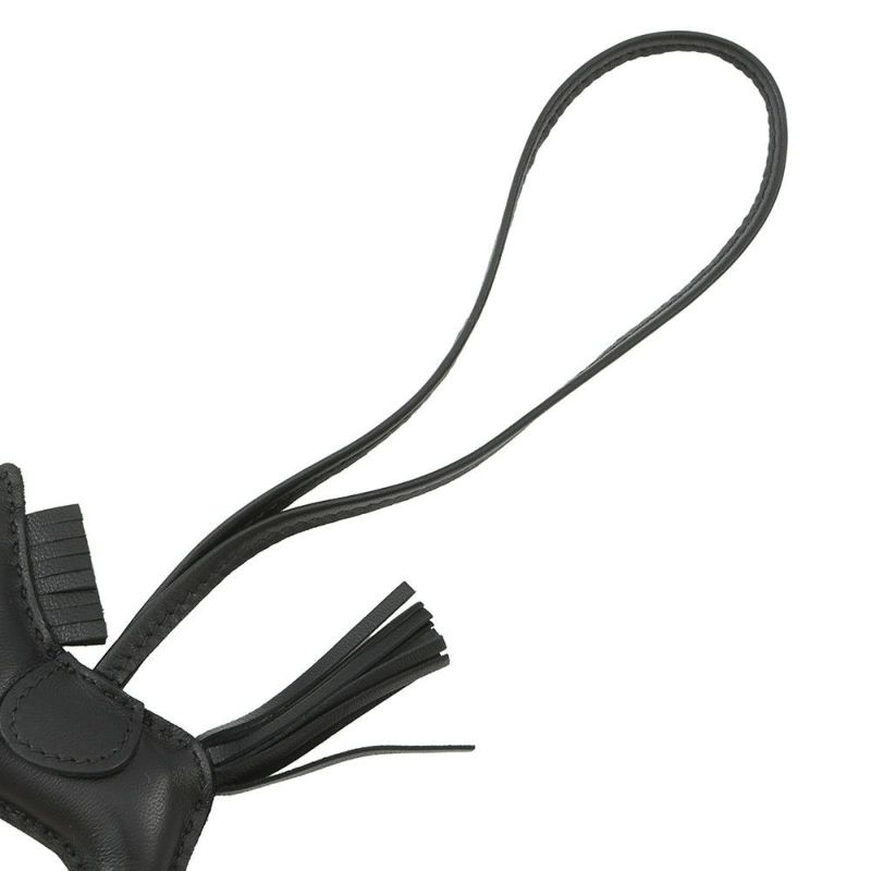 エルメス バッグチャーム ロデオ PM ブラック ラムスキン U刻印 HERMES チャーム ソーブラック 黒