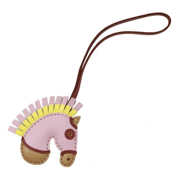 エルメス バッグチャーム ジージー カマイユ モーヴシルベストル/チャイ/ルージュグレナ ラムスキン U刻印