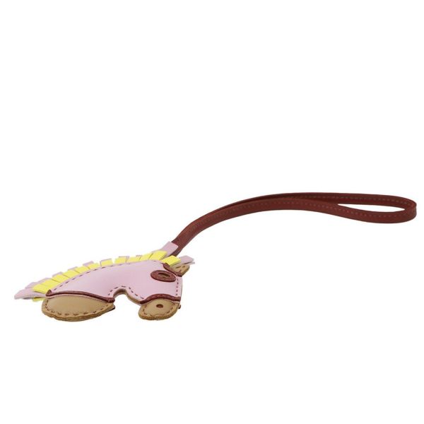 エルメス バッグチャーム ジージー カマイユ モーヴシルベストル/チャイ/ルージュグレナ ラムスキン U刻印