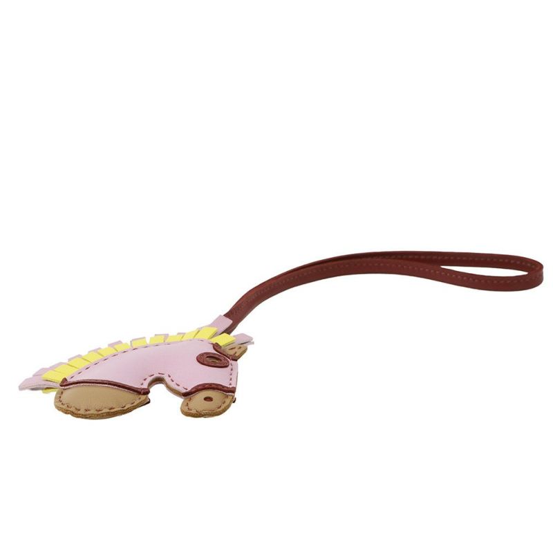 エルメス バッグチャーム ジージー カマイユ モーヴシルベストル/チャイ/ルージュグレナ ラムスキン U刻印