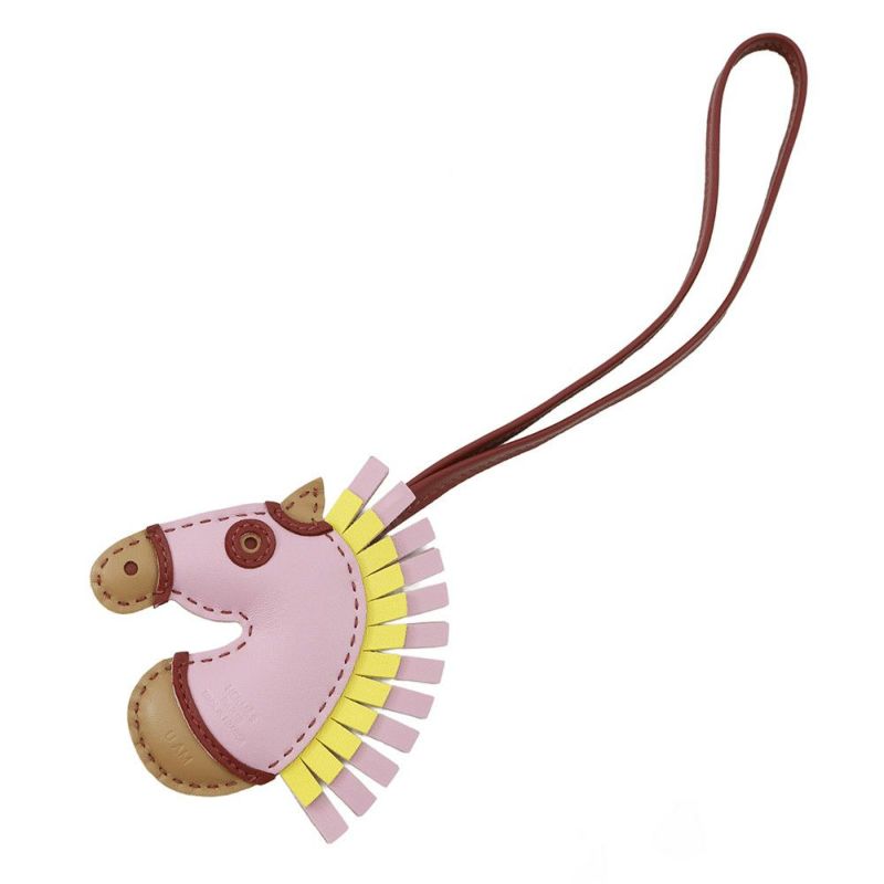 エルメス バッグチャーム ジージー カマイユ モーヴシルベストル/チャイ/ルージュグレナ ラムスキン U刻印