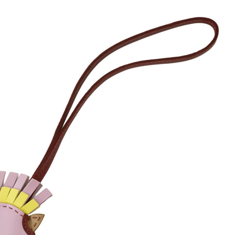 エルメス バッグチャーム ジージー カマイユ モーヴシルベストル/チャイ/ルージュグレナ ラムスキン U刻印