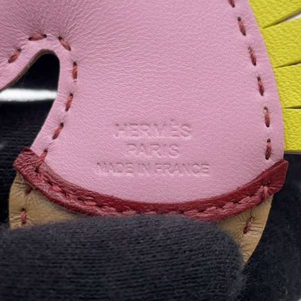 エルメス バッグチャーム ジージー カマイユ モーヴシルベストル/チャイ/ルージュグレナ ラムスキン U刻印