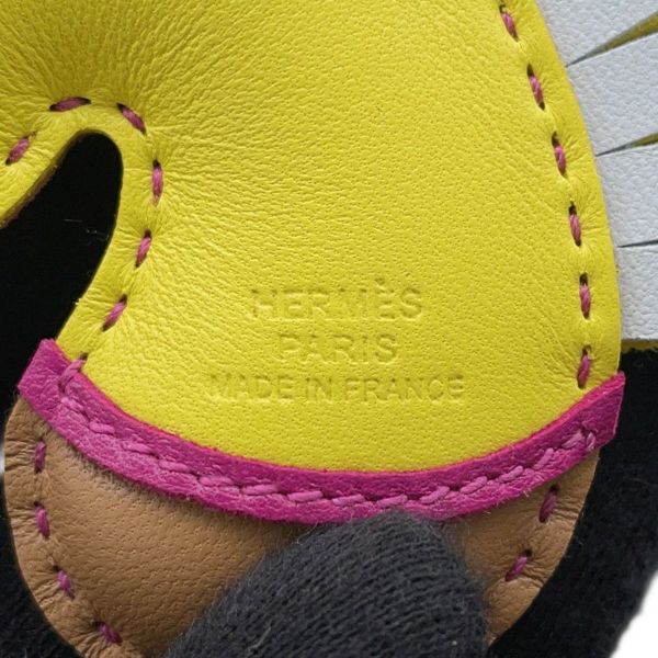 エルメス バッグチャーム ジージー カマイユ ライム/チャイ/ローズパープル/ブルーブリュム ラムスキン U刻印