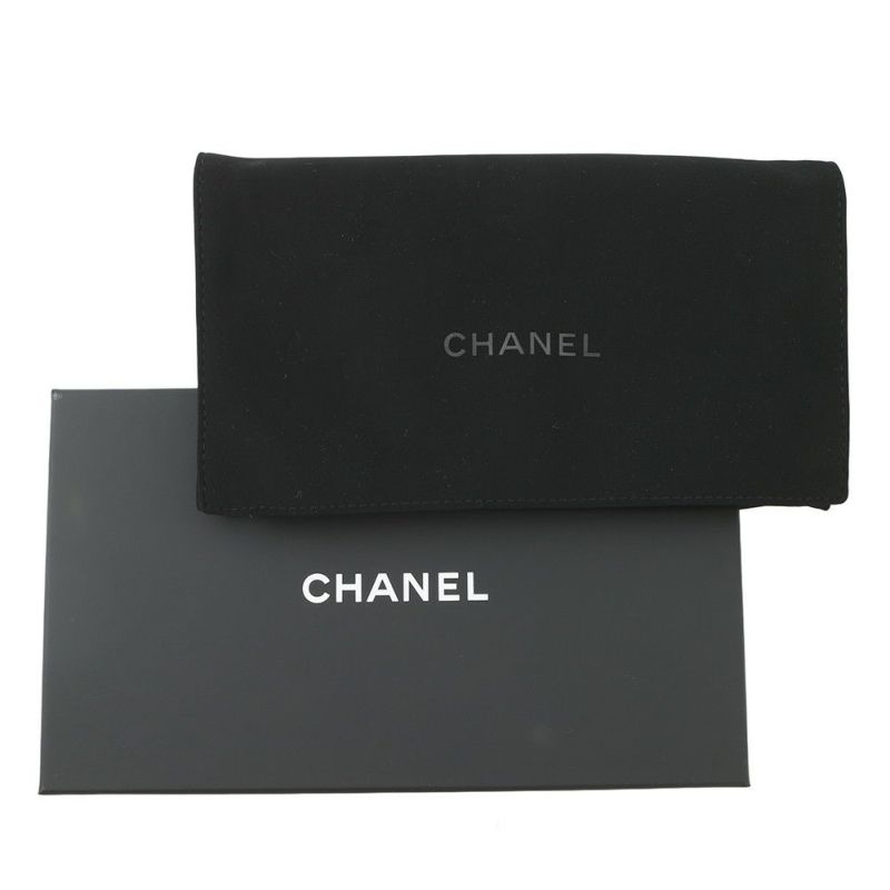 シャネル 長財布 クラシック ロング ジップ ウォレット ココマーク マトラッセ キャビアスキン AP0242 CHANEL 黒