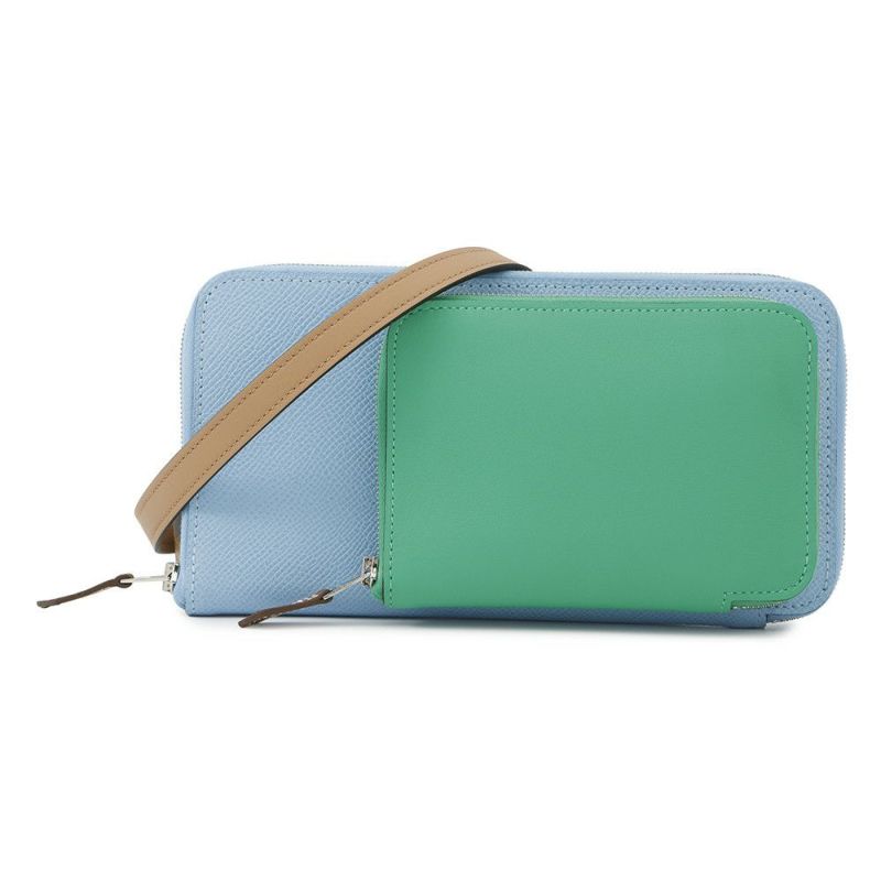 エルメス 長財布 ヌーヴォー・トゥー・ゴー・ジップ セレステ/ミント/チャイ/シルバー金具 エプソン/スイフト U刻印