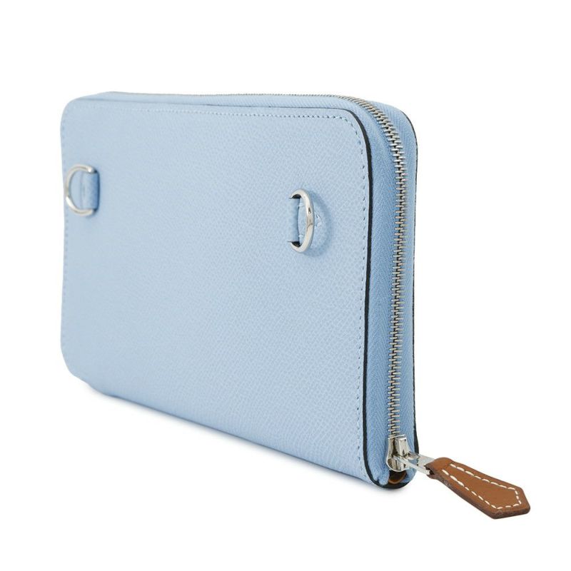 エルメス 長財布 ヌーヴォー・トゥー・ゴー・ジップ セレステ/ミント/チャイ/シルバー金具 エプソン/スイフト U刻印