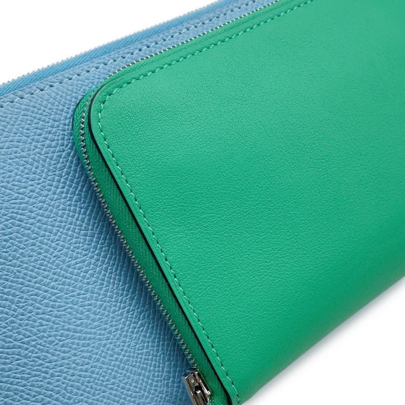 エルメス 長財布 ヌーヴォー・トゥー・ゴー・ジップ セレステ/ミント/チャイ/シルバー金具 エプソン/スイフト U刻印