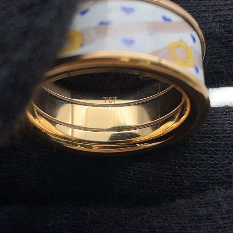 エルメス リング ブリッド ドゥ ガラ ラヴ MM サイズ57 HERMES 指輪 白