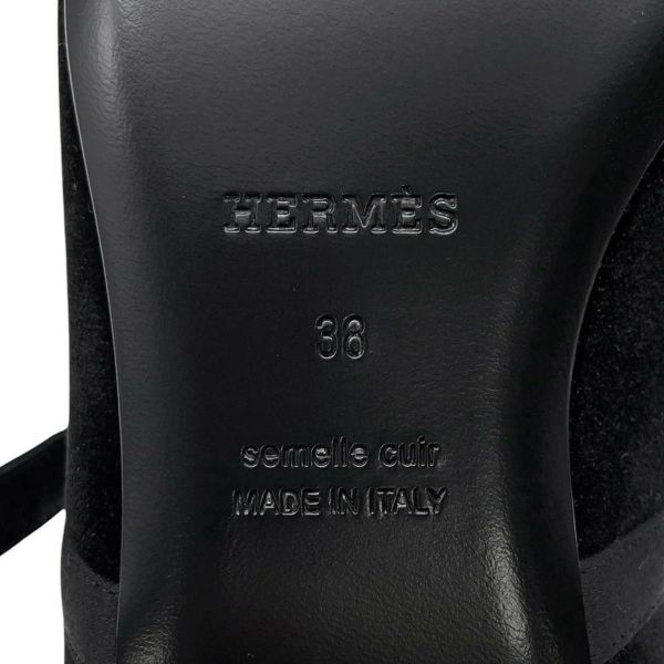 エルメス パンプス ジェーン ベロア レディースサイズ38 HERMES 靴 黒