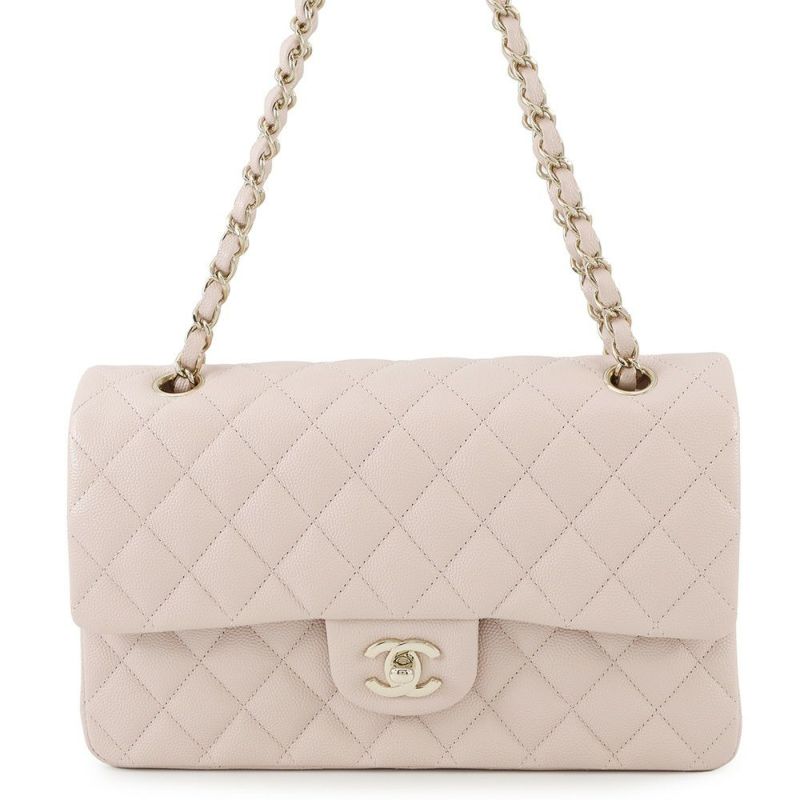 シャネル チェーンショルダーバッグ マトラッセ25 ココマーク ダブルチェーン キャビアスキン A01112 CHANEL