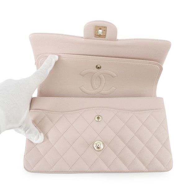 シャネル チェーンショルダーバッグ マトラッセ25 ココマーク ダブルチェーン キャビアスキン A01112 CHANEL