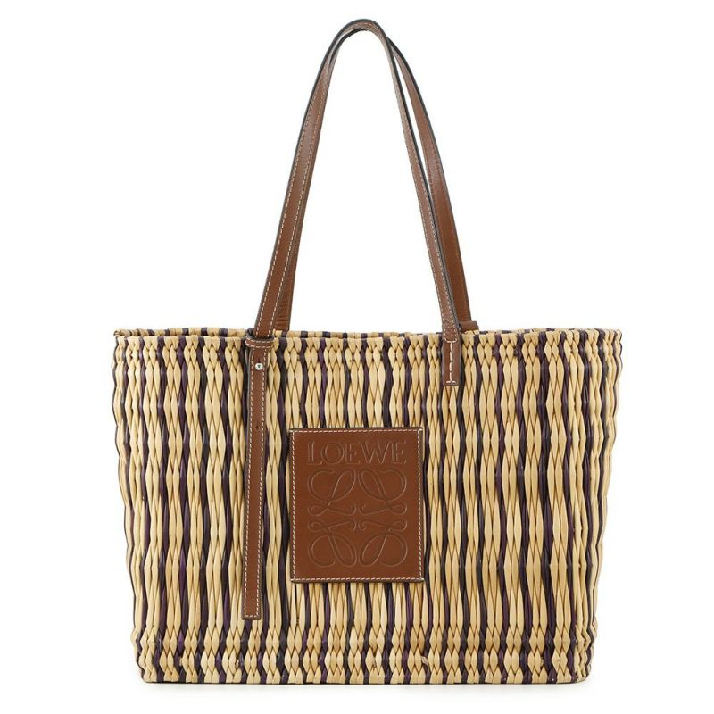 ロエベ トートバッグ アナグラム バスケットバッグ ラフィア A223099X02 LOEWE かごバッグ