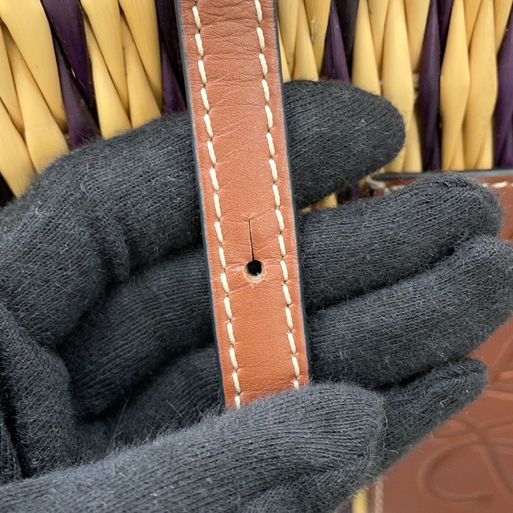 ロエベ トートバッグ アナグラム バスケットバッグ ラフィア A223099X02 LOEWE かごバッグ