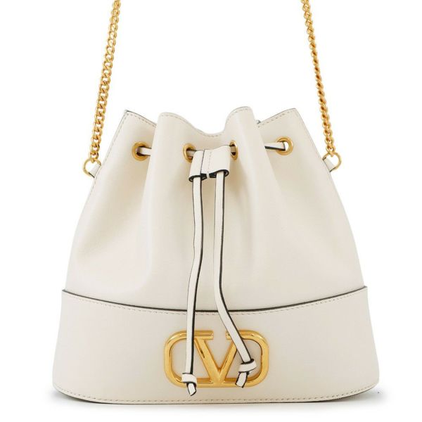 ヴァレンティノ・ガラヴァーニ チェーンショルダーバッグ Vロゴ バケットバッグ VALENTINO