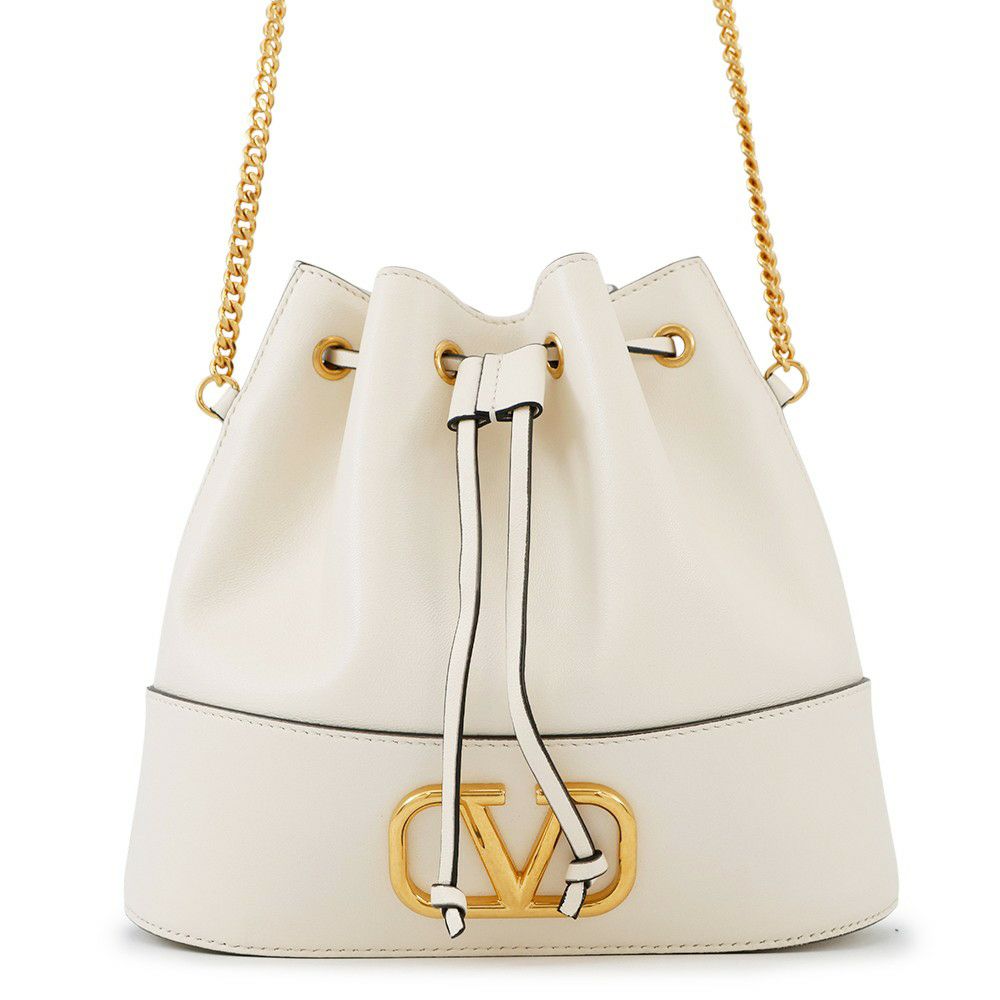 ヴァレンティノ・ガラヴァーニ チェーンショルダーバッグ Vロゴ バケットバッグ VALENTINO