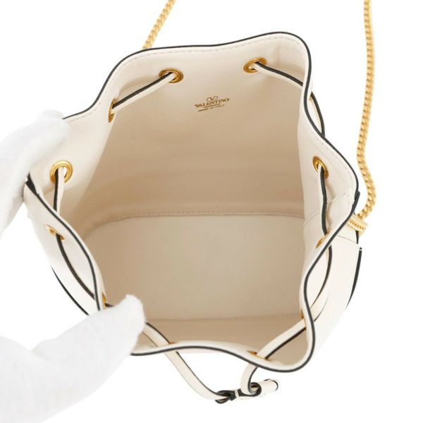 ヴァレンティノ・ガラヴァーニ チェーンショルダーバッグ Vロゴ バケットバッグ VALENTINO