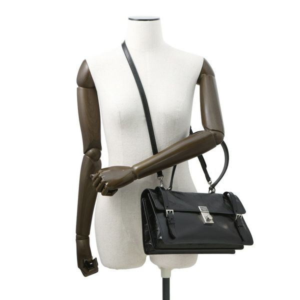 プラダ ハンドバッグ ロゴ ミディアム レザー 1BN026 PRADA 2wayショルダー 黒