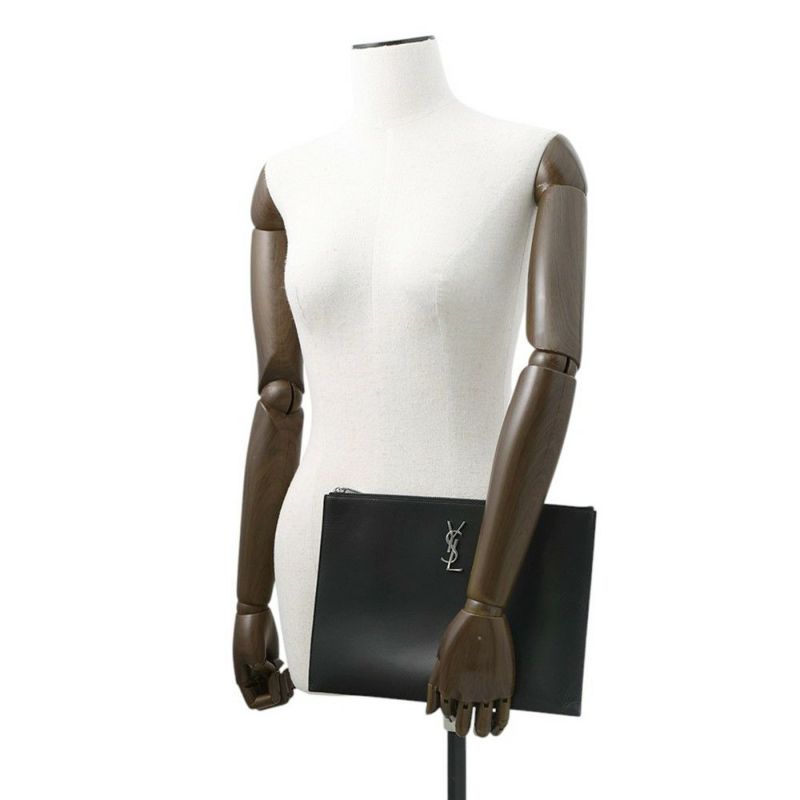 サンローランパリ クラッチバッグ モノグラム ジップ タブレットホルダー 453249 SAINT LAURENT PARIS 黒