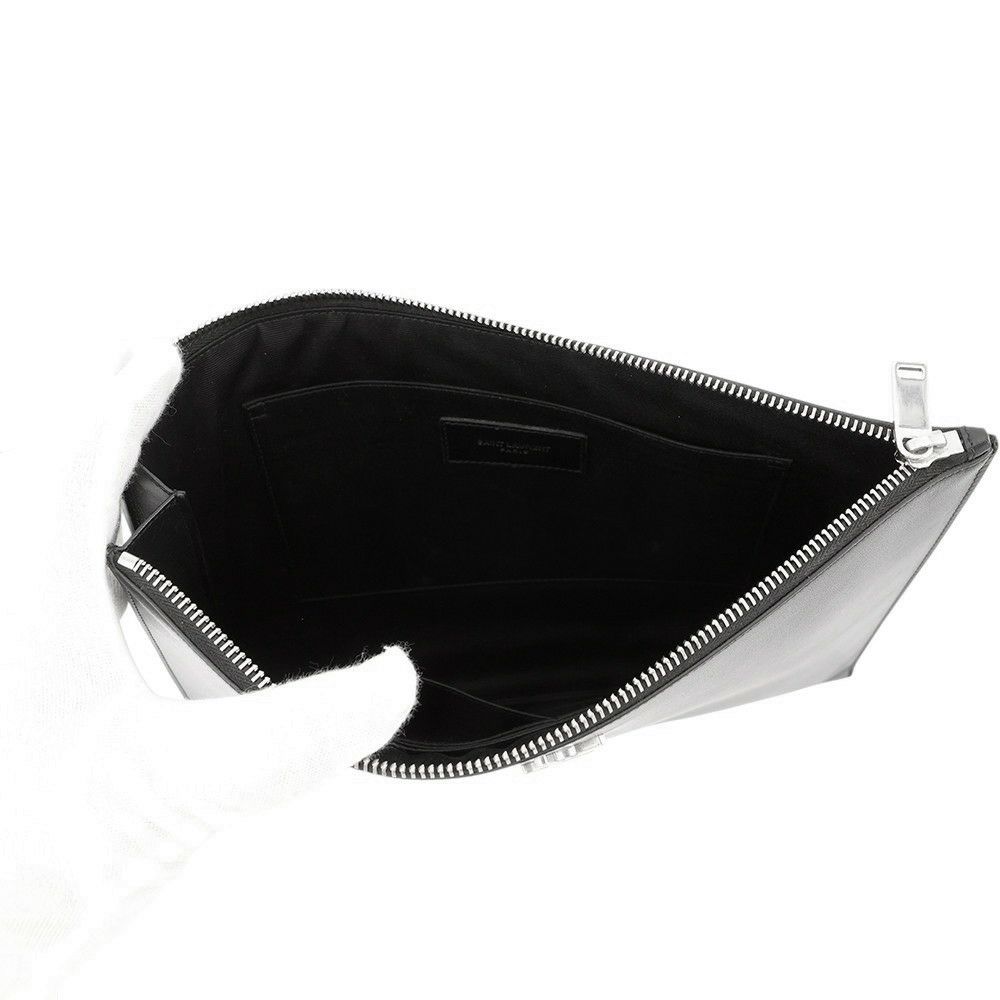サンローランパリ クラッチバッグ モノグラム ジップ タブレットホルダー 453249 SAINT LAURENT PARIS 黒