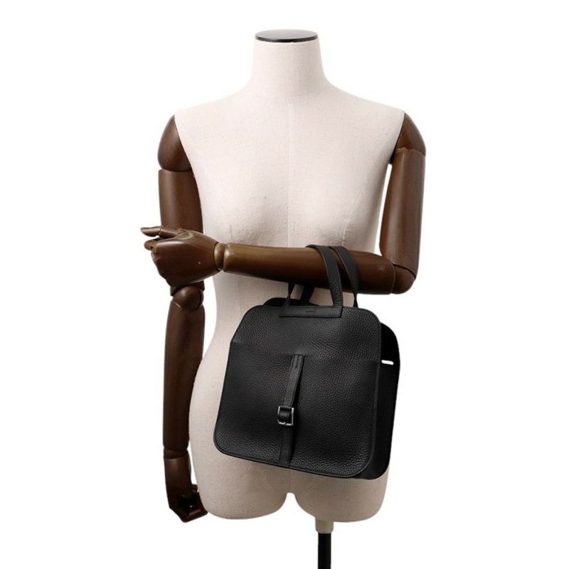 エルメス ハンドバッグ アルザン25 ブラック/シルバー金具 トリヨンクレマンス W刻印 2wayショルダー 黒