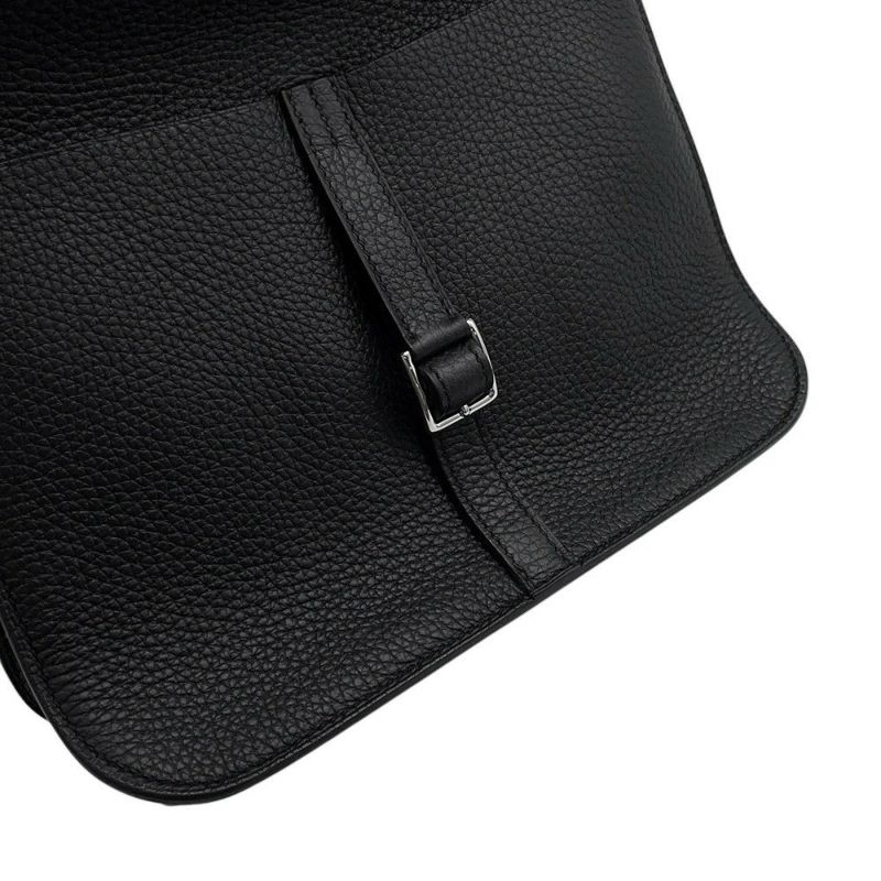 エルメス ハンドバッグ アルザン25 ブラック/シルバー金具 トリヨンクレマンス W刻印 2wayショルダー 黒