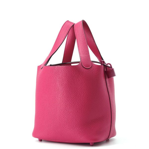 エルメス ハンドバッグ ピコタンロックPM モノクローム ローズメキシコ/ピンク金具 トリヨンクレマンス U刻印