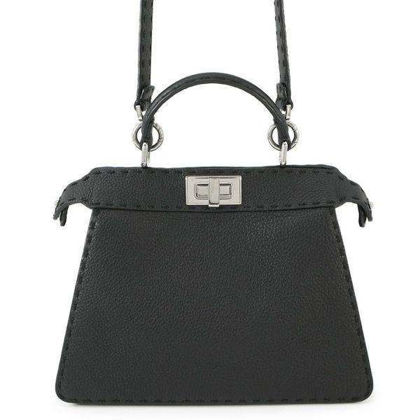 フェンディ ハンドバッグ セレリア ピーカブー アイシーユー ISEEU スモール 8BN327 2way ステッチ 黒