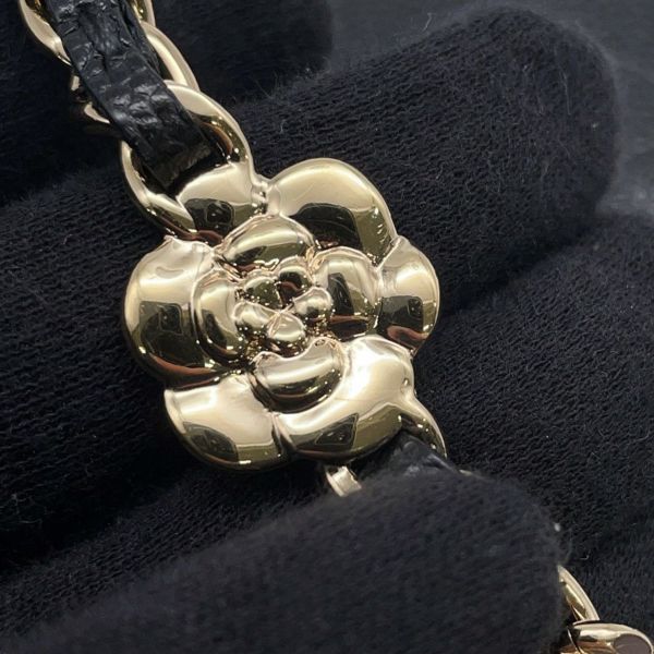 シャネル チェーンウォレット カメリア ココマーク キャビアスキン A47421 CHANEL 財布 黒