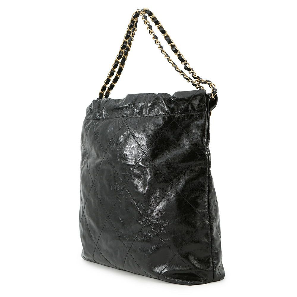 シャネル ハンドバッグ シャネル22 シャイニーカーフレザー AS3261 CHANEL ショルダーバッグ 黒