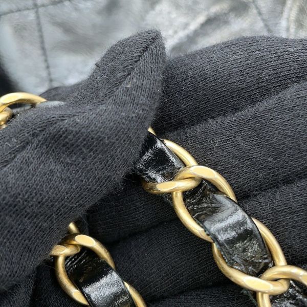 シャネル ハンドバッグ シャネル22 シャイニーカーフレザー AS3261 CHANEL ショルダーバッグ 黒
